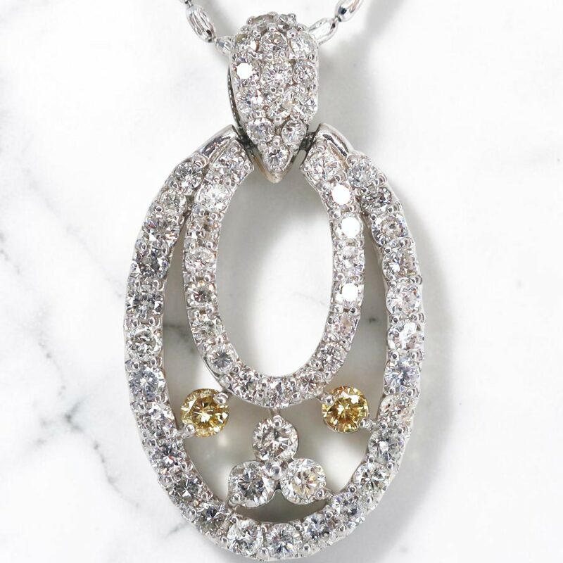 計2ctのダイヤモンドネックレス